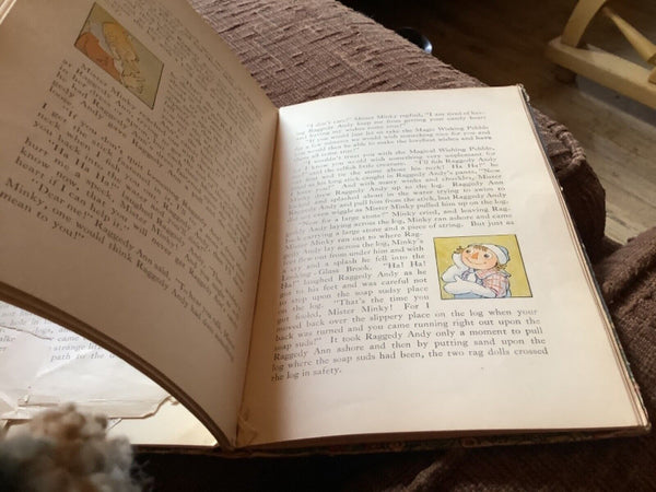 Vtg antique 1925 Raggedy Ann's Wishing Pebble by Johnny Gruelle  book