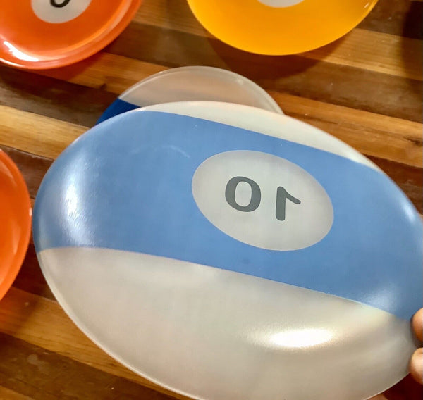 Vtg Set of 11 Luminarc Pool Ball Billiard Plates Dish Set France