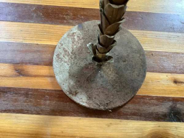 Vtg Mid century Hollywood regency Palm Tree leaf table lamp metal gold gilt part