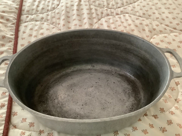 Vintage Hammered  Club Aluminum Oval Roaster pot pan cookware