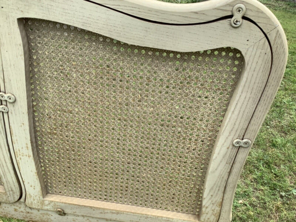 Vtg king Davis Cabinet Company French provincial cane wood headboard mid Century