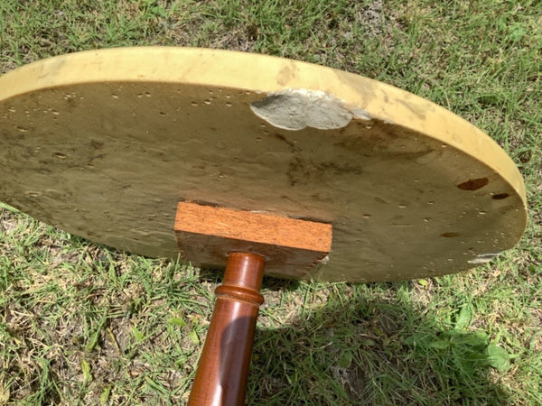 Vintage wood wooden Marble Top Tripod Pedestal Stand Side end Table