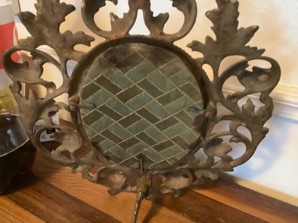 VTG Ornate BRASS FRAME Picture Art Nouveau Hollywood Regency Scrolled Antique 2