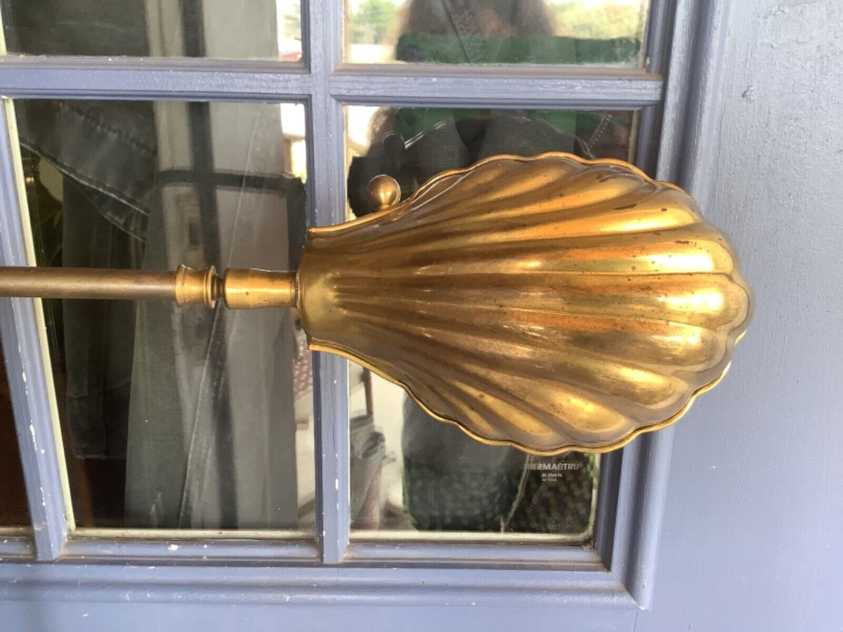 Vintage Brass MCM Clam Shell Light 