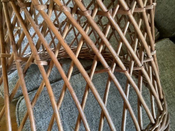 Vtg end table Plant Stand Ottoman Stool Cane Rattan Wicker Boho Mid Century side