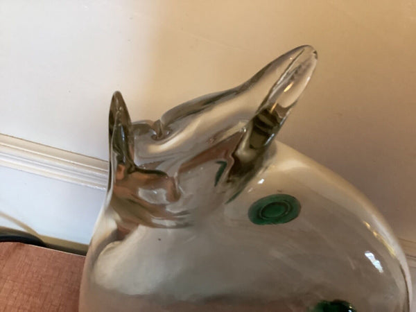 Vintage Mid Century modern Art Hand Blown Glass Fish vase sculpture Blenko