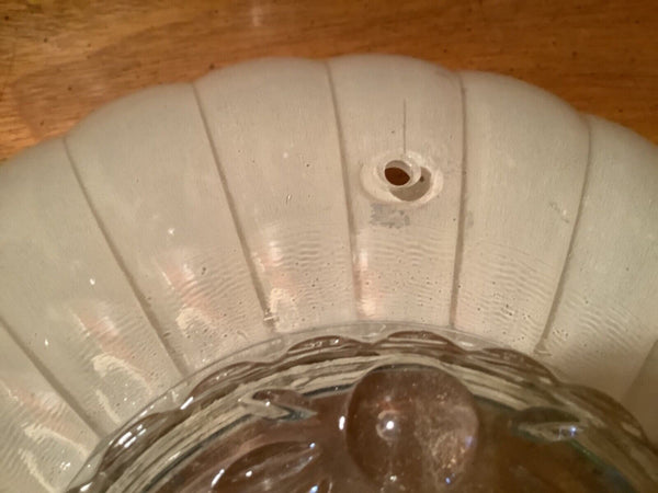 Vtg Art Deco Frosted White sunflower  Glass 3 Hole Chain Ceiling Light Shade