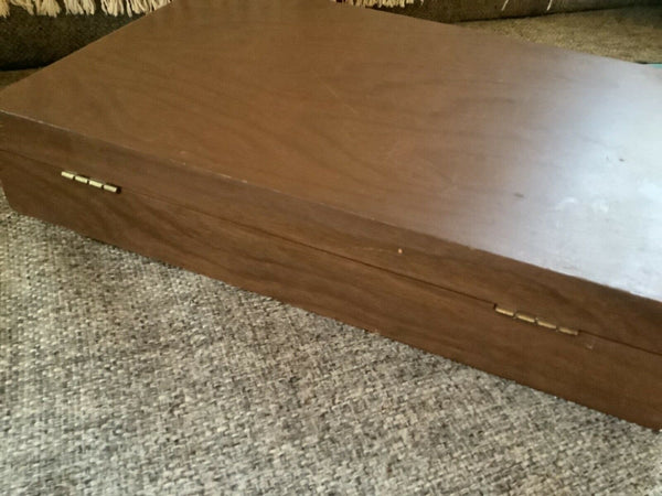 Vtg wooden Wood Silverware Flatware cutlery Storage Box Chest antique