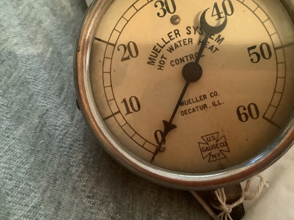 Vintage USG Mueller System Hot Water Heat Control gauge