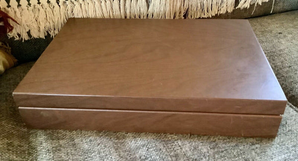 Vtg wooden Wood Silverware Flatware cutlery Storage Box Chest antique