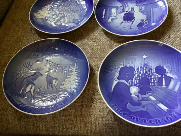1971 1979 1980 1981 Copenhagen Jule After Christmas Plates Set of 4 Denmark Vtg
