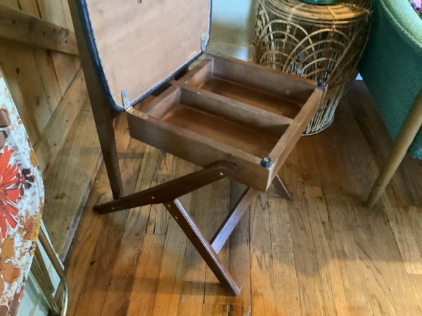 Vtg Mid Century Valet Stand Man Suit Rack Coat Butler Clothes Hanger  Seat chair