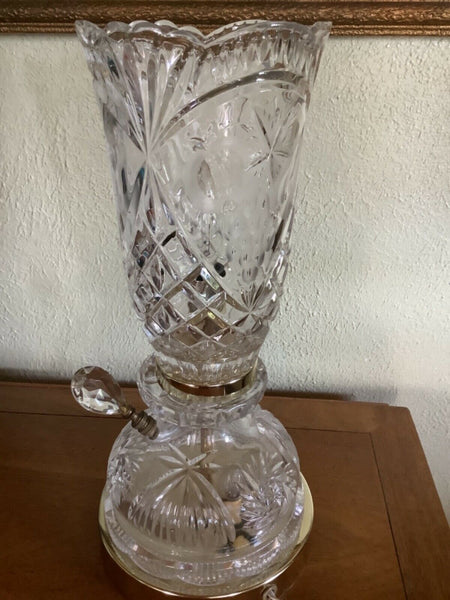 VTg CUT CRYSTAL GLASS TABLE nightstand LAMP VANITY BOUDOIR grapes nightlight