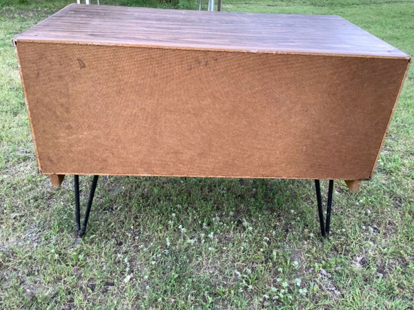 VTG Mid Century Modern Record Cabinet chest Credenza storage hairpin legs retro
