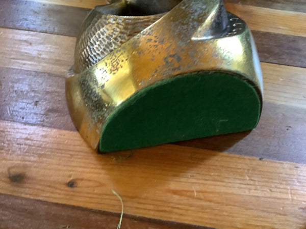 Vtg pair Modern mid century Sculpture Brass Metal Bookends MCM