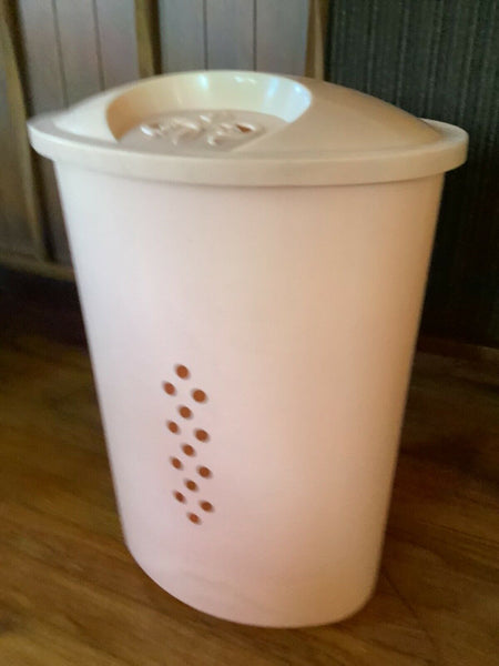 Vtg Festival Laundry Clothes Hamper Basket Pink Mid century modern retro USA