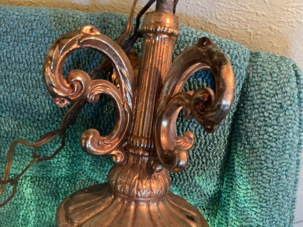 Vintage Smokey glass swag light hanging pendant lamp gothic mid century Modern