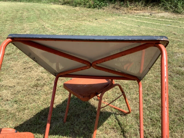 Vtg antique Coca Cola Coke enamel metal Porcelain Table advertising sign Chairs