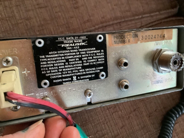 Vtg REALISTIC TRC-452 CB RADIO 40 CHANNELS (WORKS GOOD)