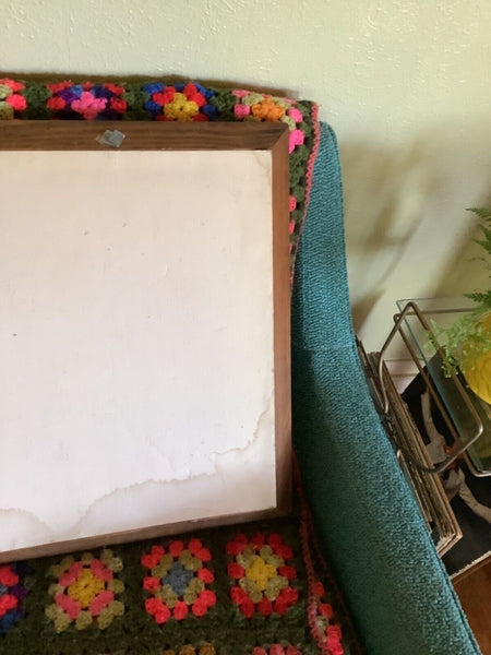 Vtg Margaret Kane Big Eyes A Little Kiss First Love Signed Print frame 17" X 20"