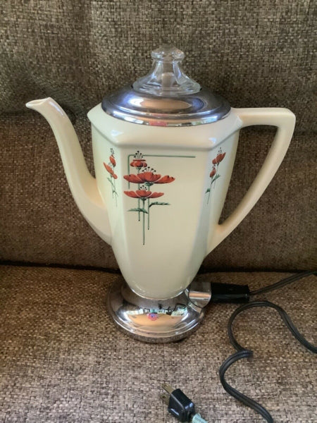 VTG Robeson Rochester Ceramic Electric Percolator Coffee Maker