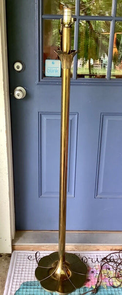 Vtg Mid Century modern Stiffel Tulip lotus floor lamp Torchiere brass mcm