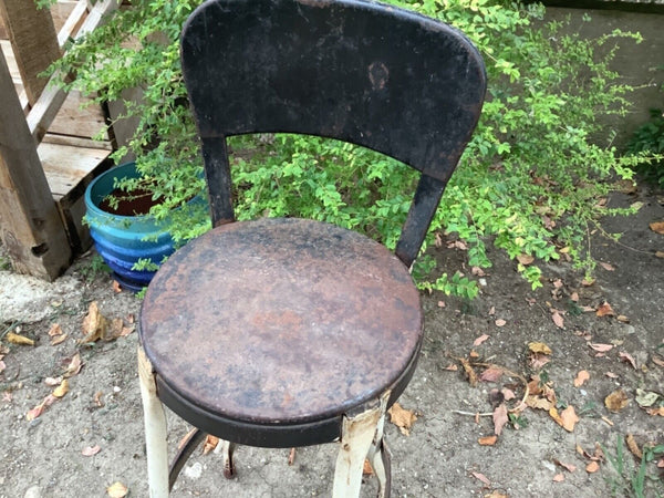 Vtg mid century  Cosco Metal Kitchen Stool 1950s Black Kitchen Stool chair seat