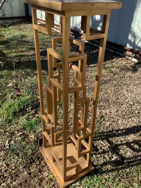 Vtg Acrylic iron metal Lucite Table art display pedestal Plant Stand