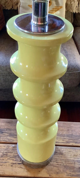 BRIGHT YELLOW LAMP VINTAGE MCM  TABLE MID CENTURY MODERN Retro ceramic pottery