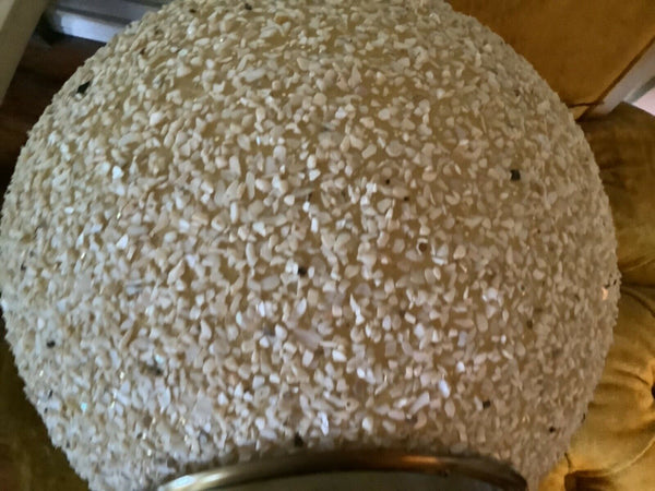 Vtg Confetti Orb ball globe pebble rock Light Fixture mid century modern lamp