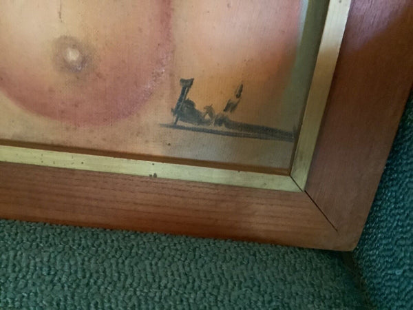 🔥Antique Vintage Mid Century Modern  Nude Erotica Oil Painting frame framed