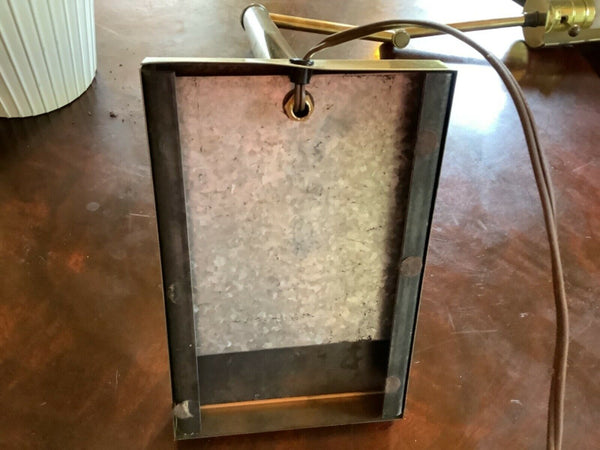 Vtg Brass Adjustable Swinging Arm desk table Pharmacy Table Lamp mid century