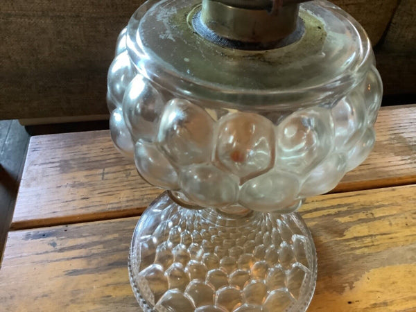 Vtg Antique FISHSCALE Glass Bubble Kerosene Oil Lamp Chimney