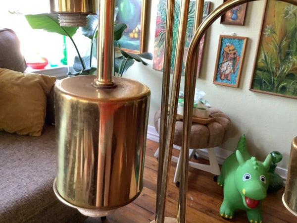 Vtg MID CENTURY MODERN 4 ARM WEEPING WILLOW WATERFALL BRASS table desk LAMP