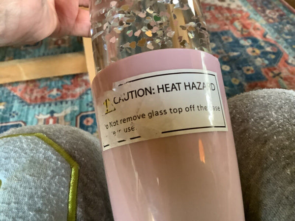 Lava lamp Glitter  Pink Glass Plastic Rocket