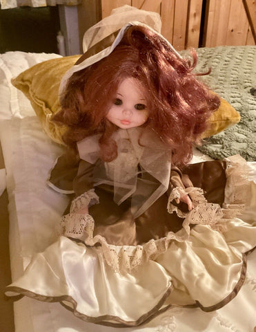 17” Vintage Furga Light Brown/Auburn Italian Doll  1970’s Alta Mode