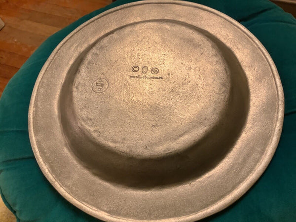 Vintage Wilton Armetale Pewter Childs 9" Plate/Bowl ABC Alphabet 123 Numbers