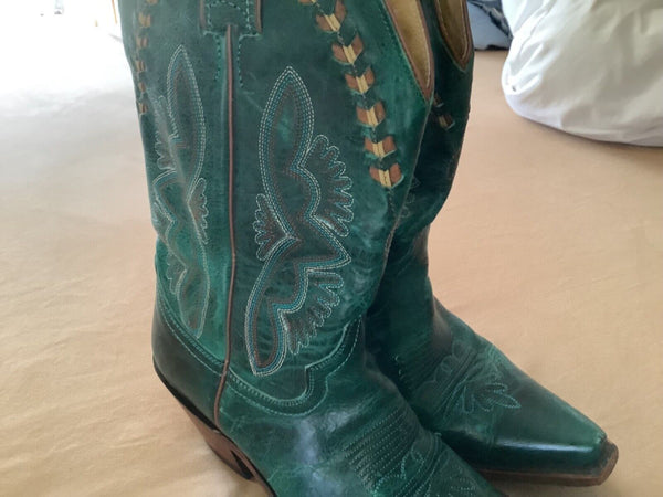 Justin Boots Turquoise Green Women's Boots Damiana Sz 7.5 B L4302