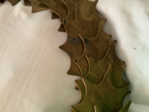 Vintage  Brass Oak leaf Leaves leaf Wreath wall decor