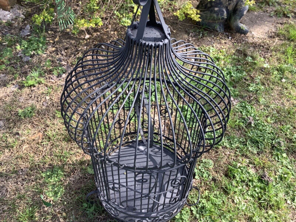 Large Vintage Domed Wrought Iron Antique Bird Cage birdcage