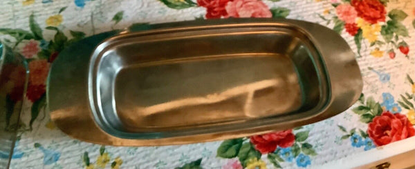 Dolphin Mid-century Modern Stainless Steel Butter Dish with Wood Knob Japan