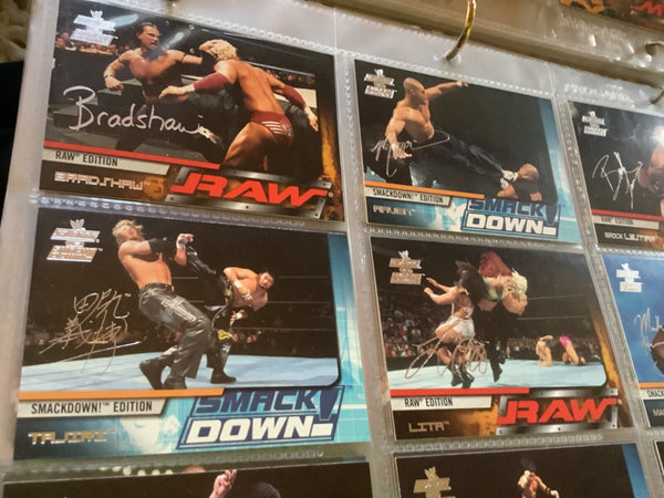 WWE Fleer 2002 Raw vs Smackdown card lot of 9