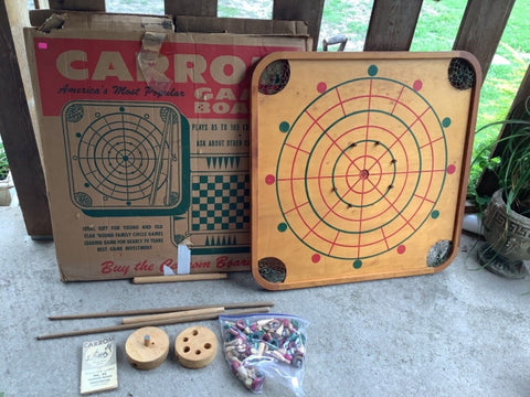 Vintage Carrom Industries Inc. Game Board no. 85 Pieces Box