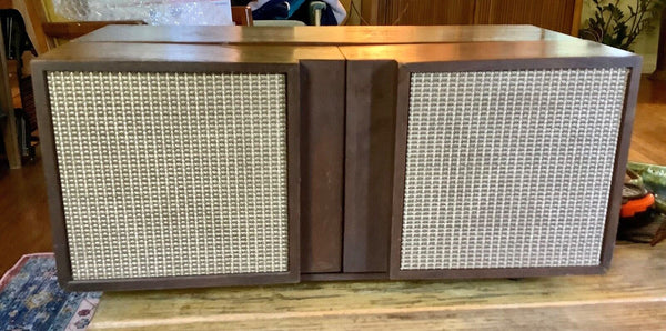 Vtg Panasonic AM-FM Multiplex Stereo 2 Speakers model 911 works wood cabinet