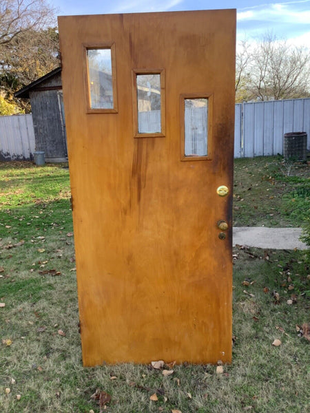 Original Mid Century Modern Front Entry Exterior Door MCM 3 Light 1960’s