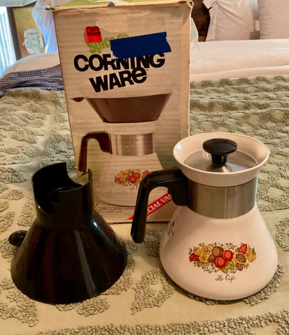 Vtg Spice O'Life Coring Ware P-106-8-S 6 Cup Filter Drip Coffee Pot Teapot  Box