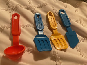 Vintage Fisher Price Fun with Food Kitchen Lot of 2 Spatulas Yello and Blue