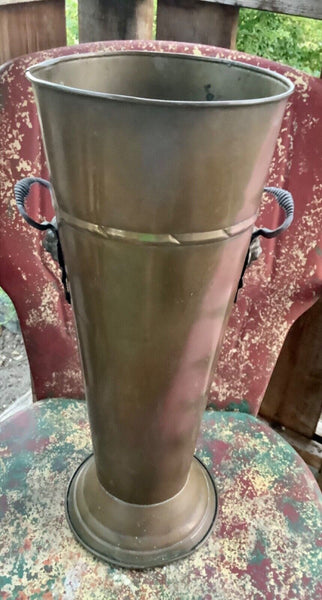 Vintage Brass Lion Head Handles Umbrella Cane stand Holder Floor planter