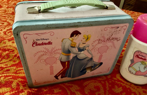 Vintage 1998 Thermos Walt Disney's Cinderella Tin Lunch Box