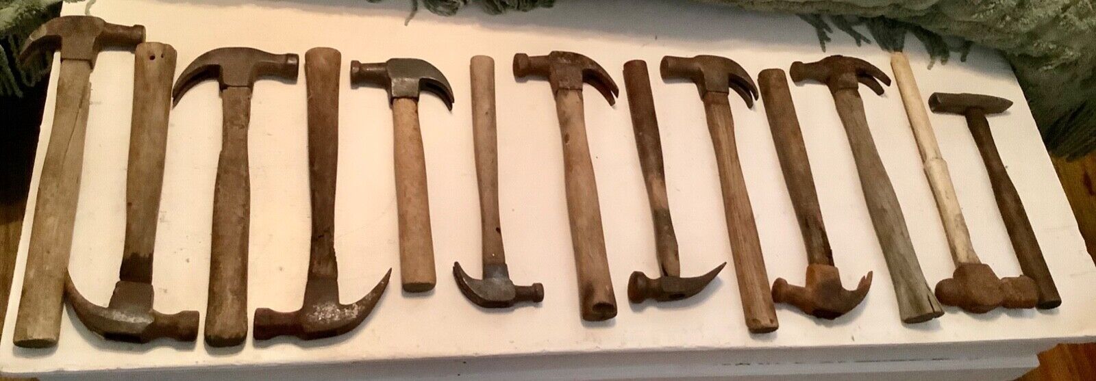 Lot 13 Old Hammer  Claw Vintage Collectible Wood Handle tools